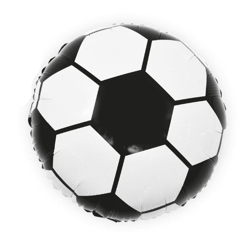 Globo Foil Redondo Balón de Fútbol Negro 45 cm