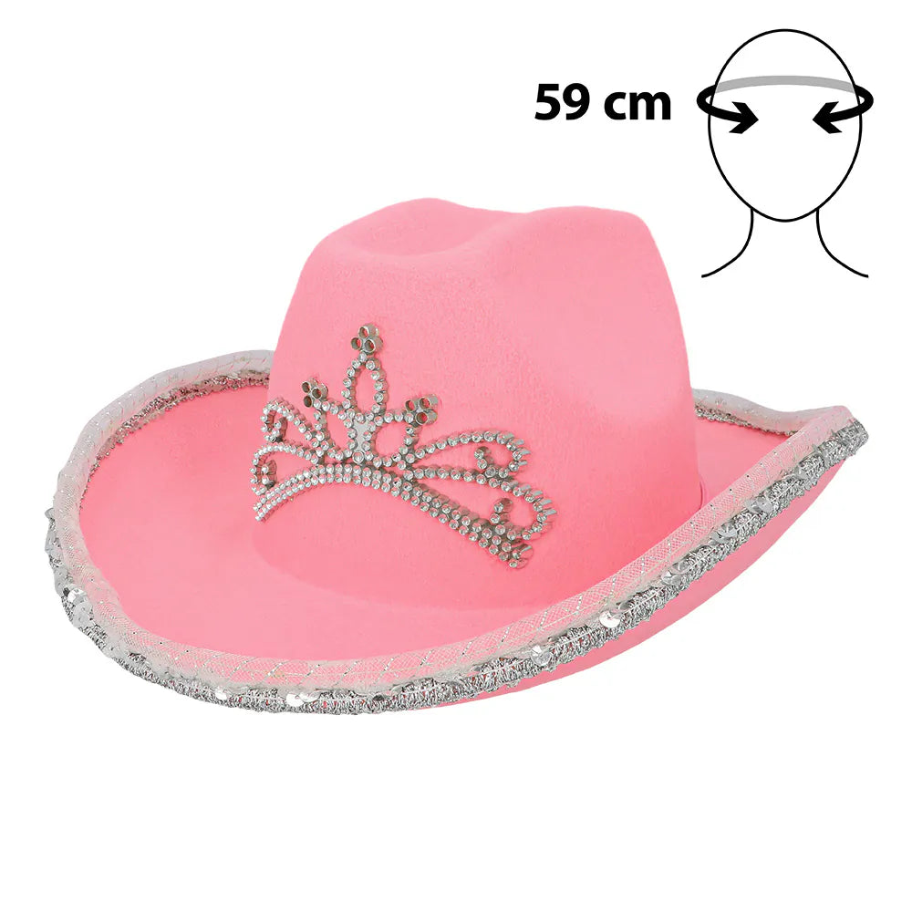 Sombrero Cowboy Rosa con Luz LED Glimmer