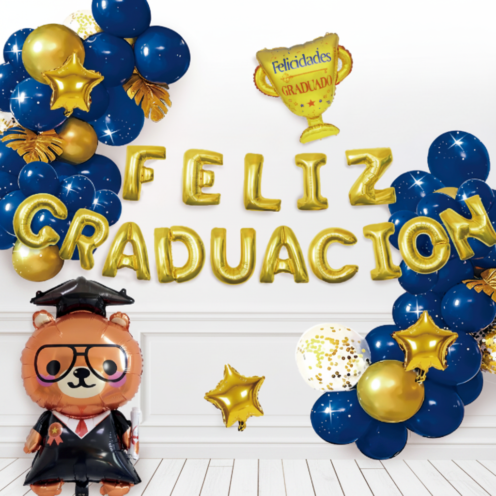 Set Globos Feliz Graduación 84 uds