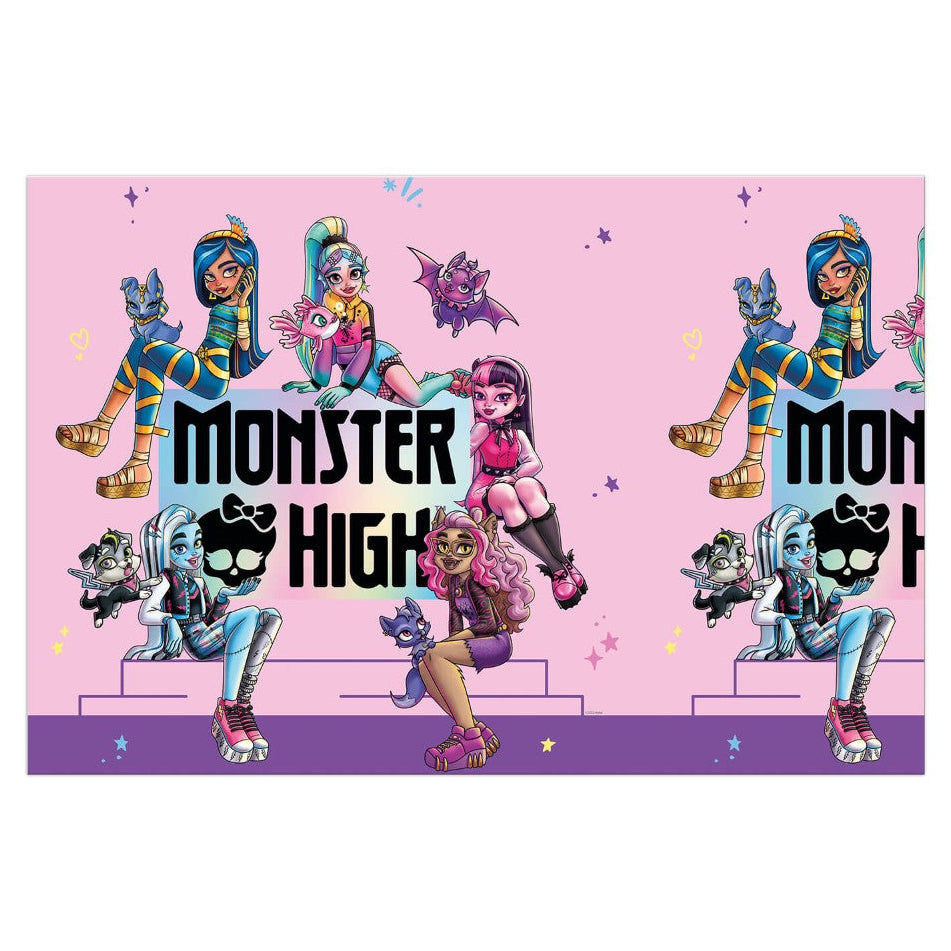 Mantel Plastico MONSTERS HIGH "MEJORES ESTUDIANTES" 120 x 180cm 1ud