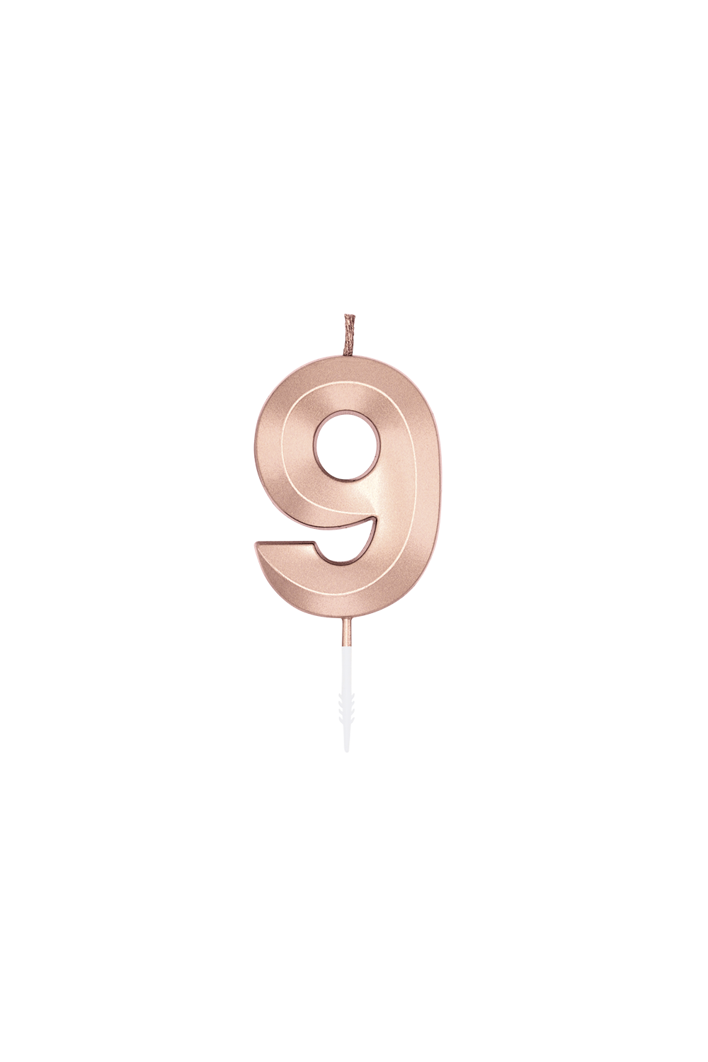 Vela Tarta Metalizada Oro Rosa 6cm Números 0-9