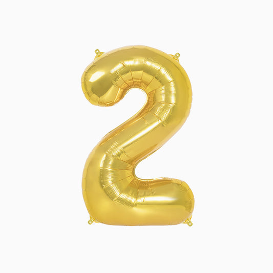 Globo Foil Número Gigante Aluminio 100cm (40") Oro