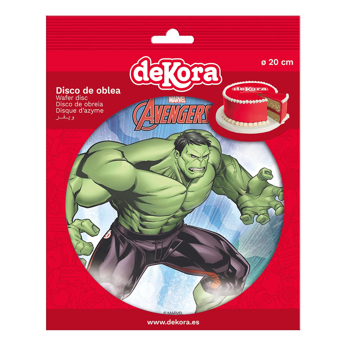 Oblea Comestible Hulk para Tarta | deKora 20cm