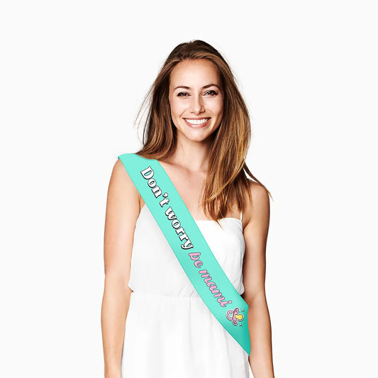 Banda de Papel 'Don't Worry Be Mami' Verde 150x10 cm