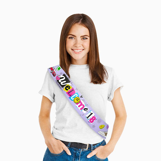 Banda Papel Cumpleaños 'Welcome 18's' 150 x 10 cm