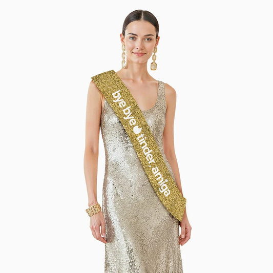 Banda Tela Despedida Soltera 'Bye Bye Tinder, Amiga' 160 x 10 cm