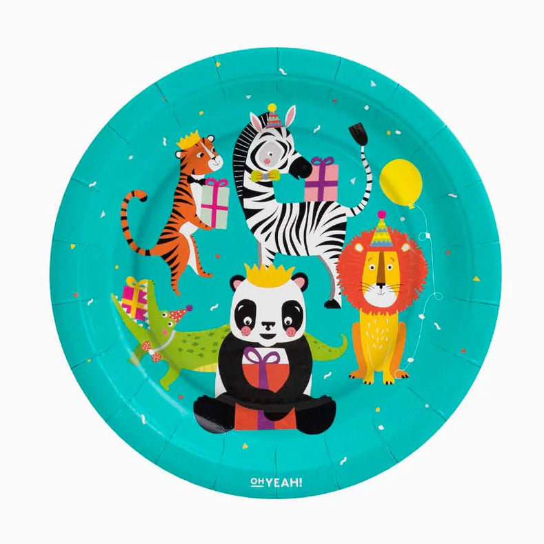 Plato Cartón Safari 18cm 8 uds