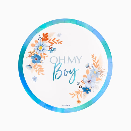 Platos de Cartón Oh My Boy Azul Metálico - 23cm-6uds - imagen 2