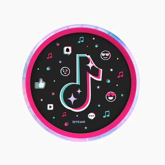 Plato Cartón Temática Music 17 cm/ 23 cm 6 uds