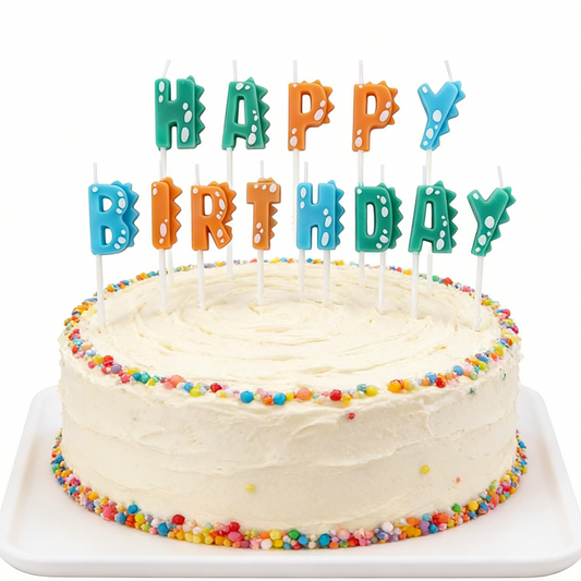 Vela Dinosaurio letras "Happy Birthday"