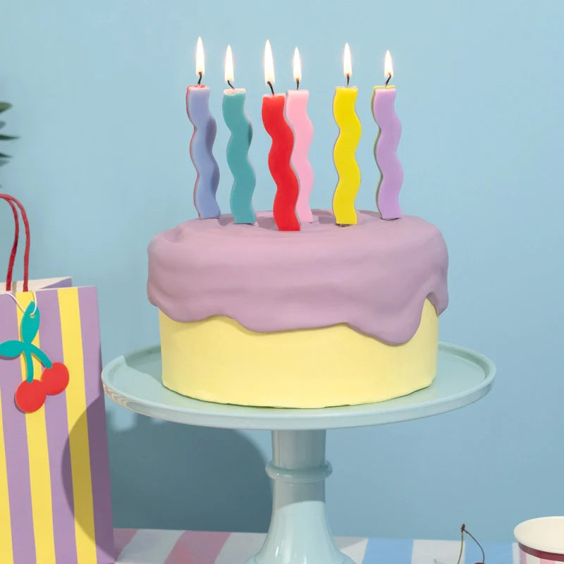 Velas Onduladas 10 cm Happy Vibes Colores Surtidos