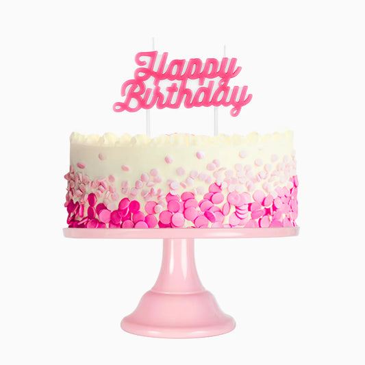 Vela Happy Birthday Flúor Rosa 11.5x4.9cm