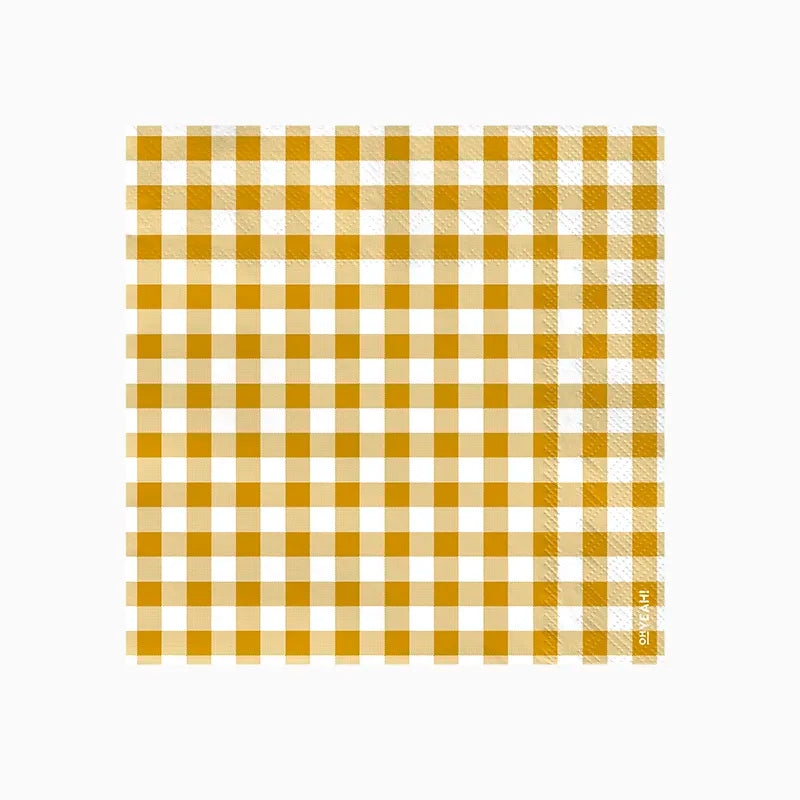 Servilletas de Papel Vichy Ocre 33 x 33 cm 20 uds
