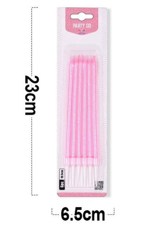 Vela Rosas con Purpurina 16.5cm - Pack 6 uds