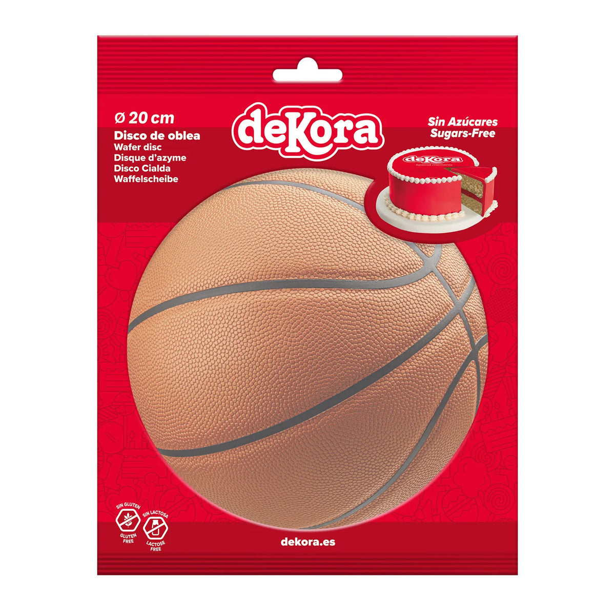 Oblea Comestible Baloncesto para Tarta | deKora 20cm