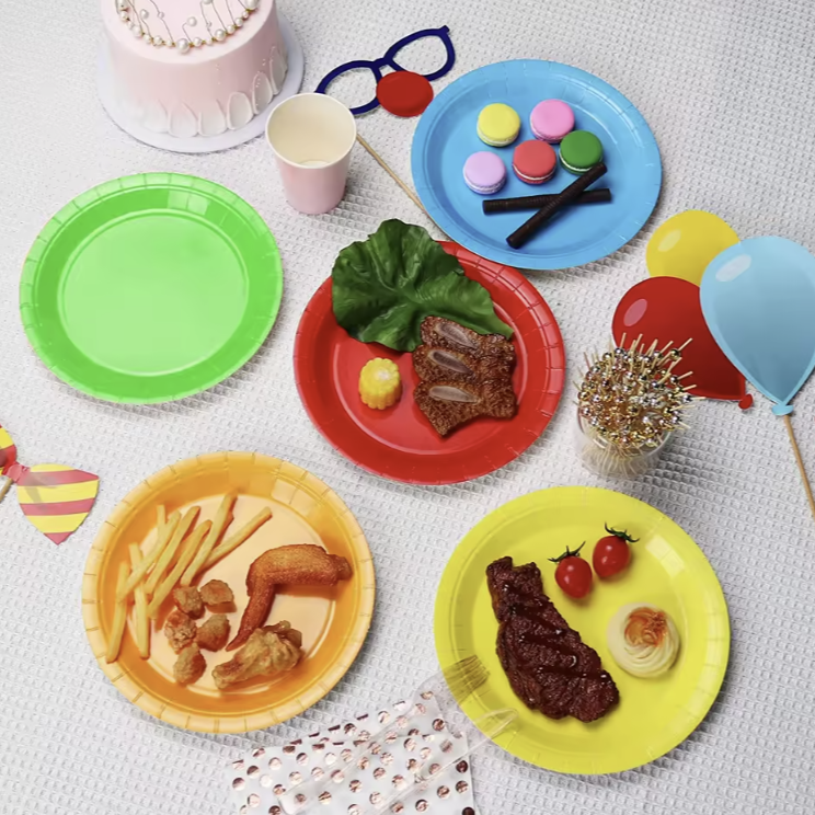 Platos Cartón Ecológicos Diseño Moderno 17cm/23cm 8uds