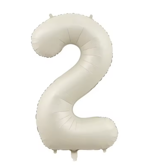 Globo Foil Número Gigante Aluminio 100cm (40") Beige