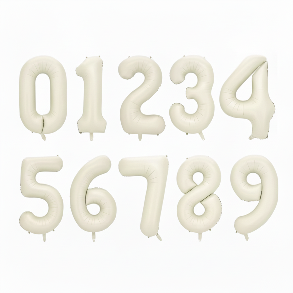 Globo Foil Número Gigante Aluminio 100cm (40") Beige