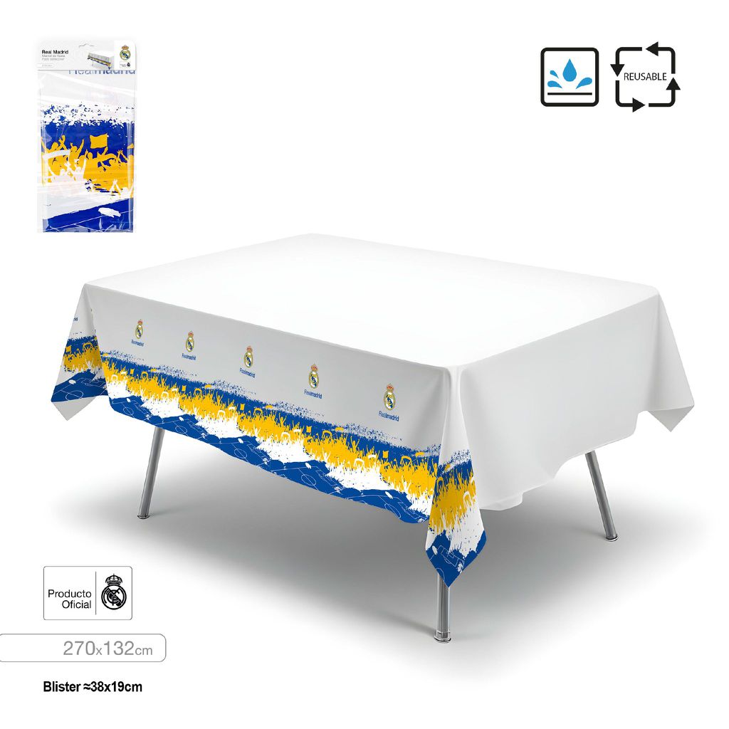 Mantel Real Madrid Afición Blanco 270x132 cm