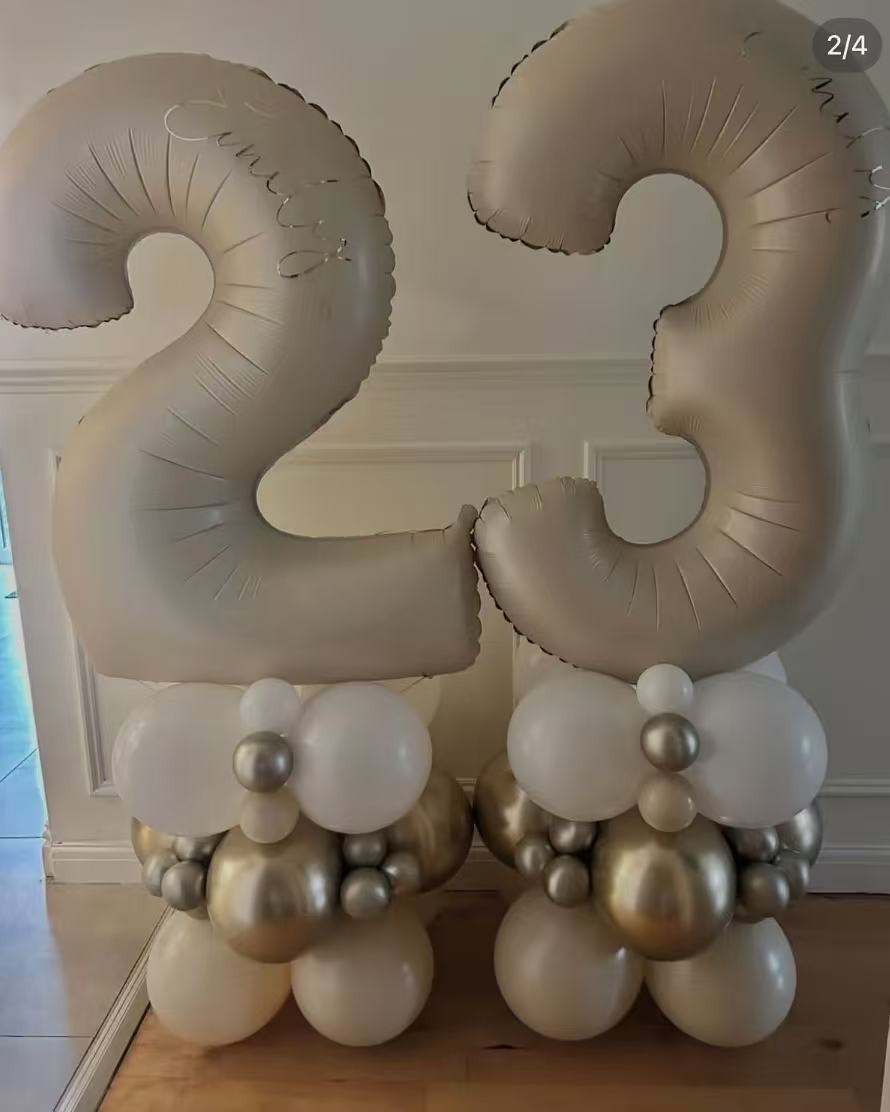 Columnas de globos con números personalizados