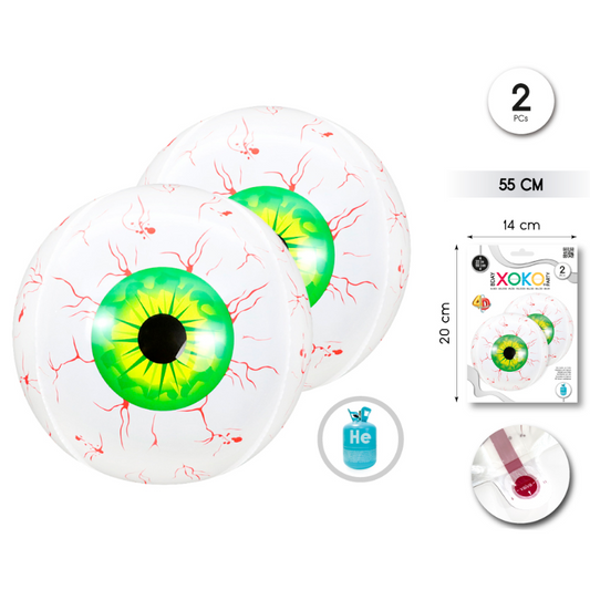Ojos Hinchables de 55 cm, set de 2 uds - Verde - imagen 2