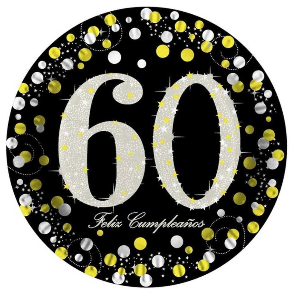 Platos Cumpleaños 18/30/40/50/60 Años 23cm 6 uds