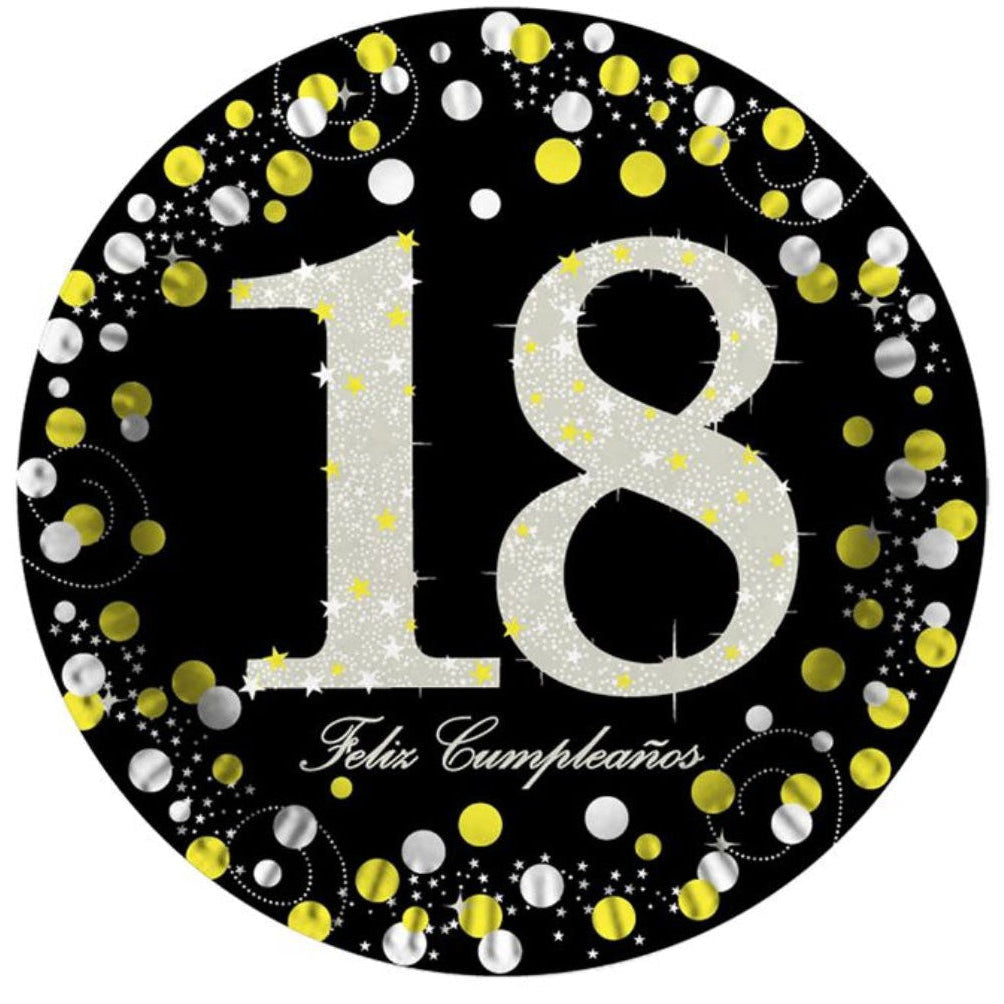 Platos Cumpleaños 18/30/40/50/60 Años 23cm 6 uds - 18 años