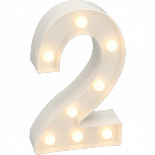 Número Luminoso LED Luz Blanca Cálida 22x14 cm | 0-9