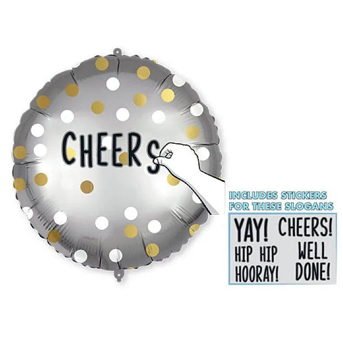Globo Foil Happy Birthday Personalizable 46cm Plata