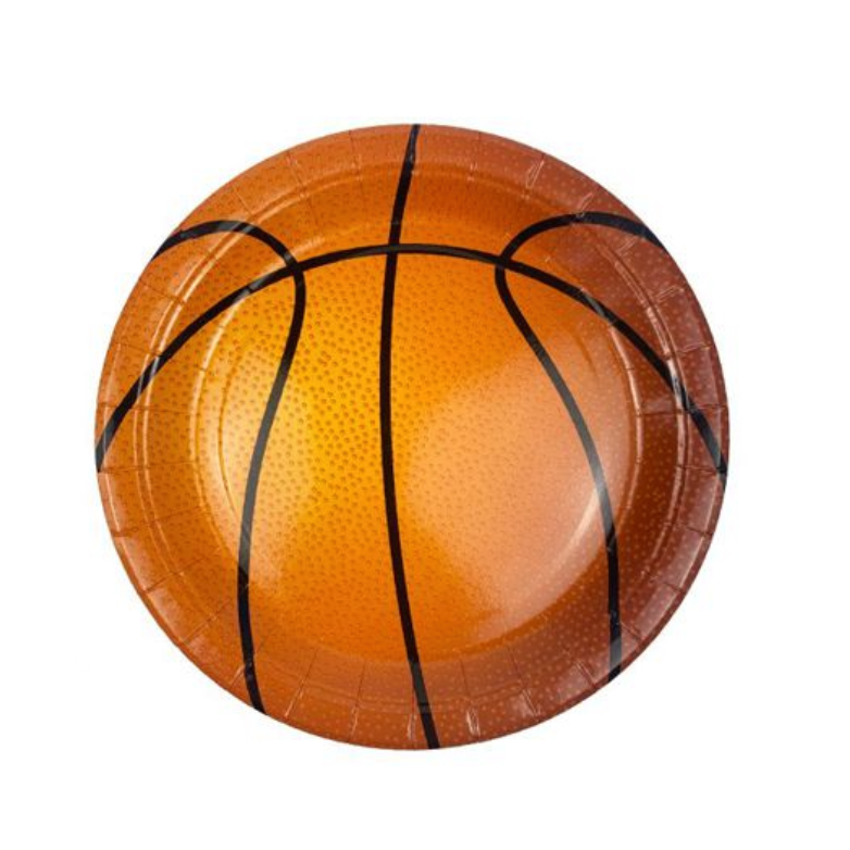 Plato Cartón Temática Baloncesto 18 cm/ 23 cm 6 uds