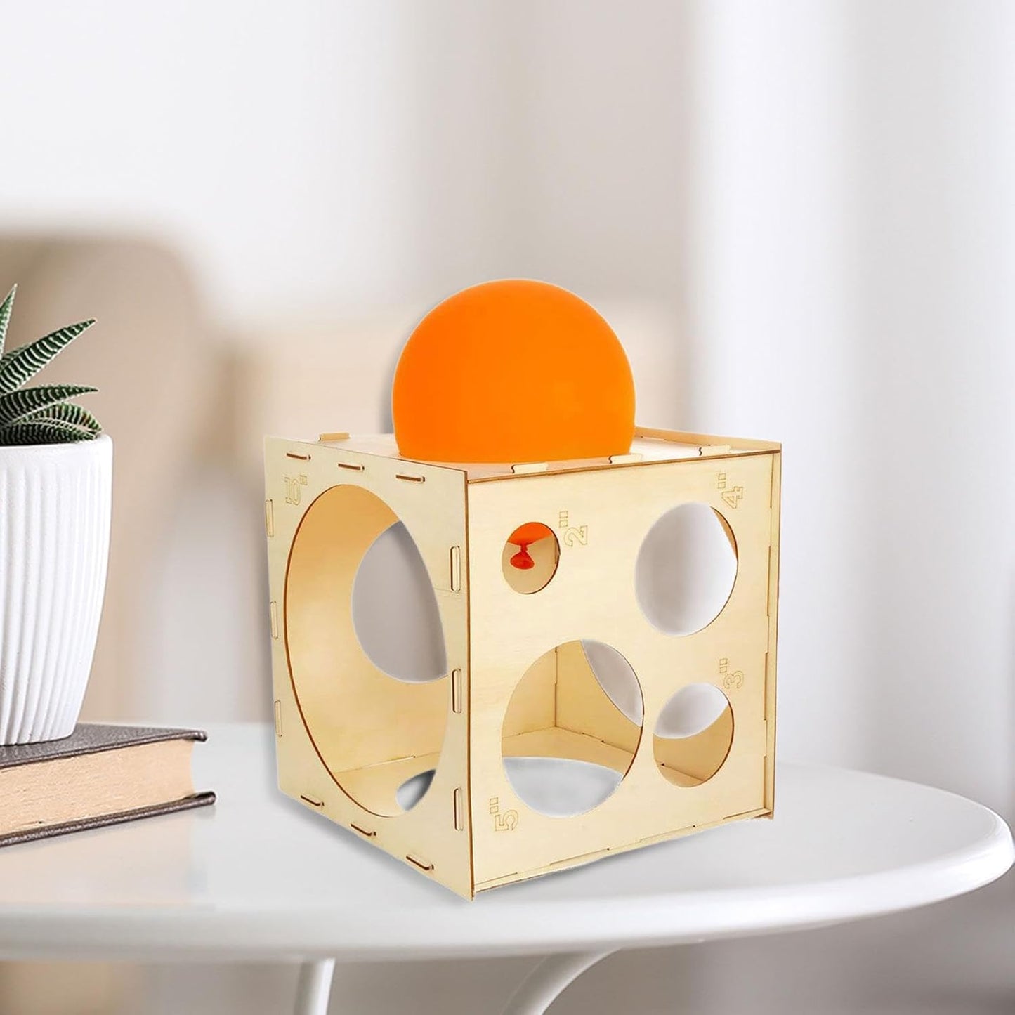 Cubo Medidor de Globos de Madera 30x30 cm – 9 Tamaños