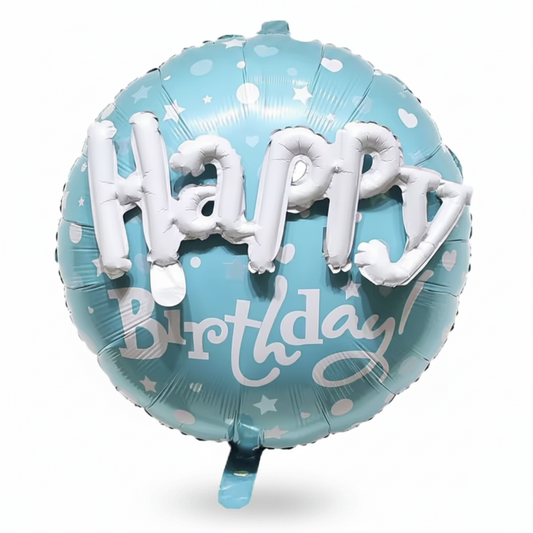 Globos Redondos Foil 22" 55cm + Globo Happy Birthday