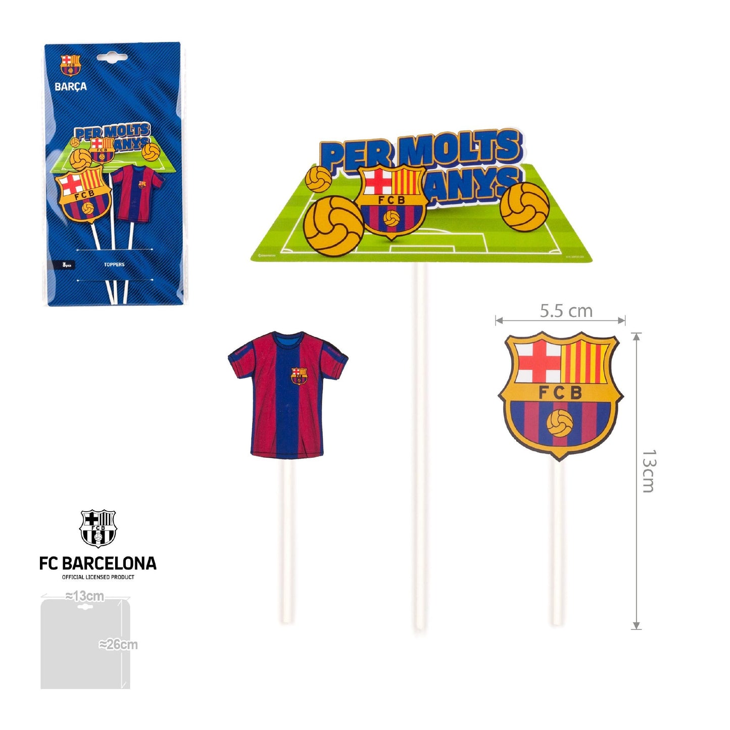 Topper Camiseta FC Barcelona Cumpleaños Per Molts Anys