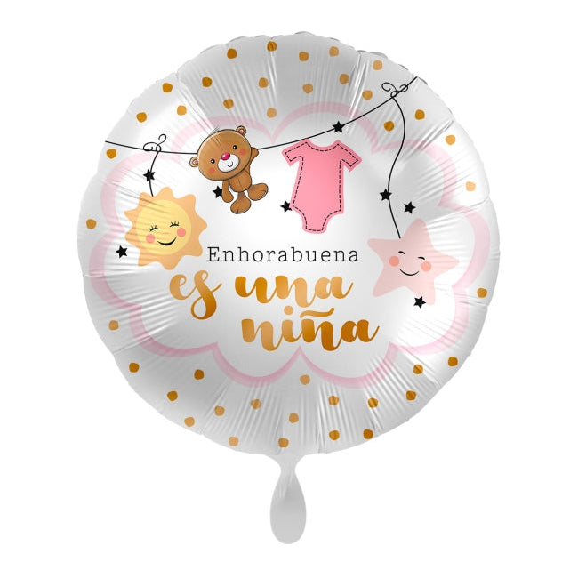 Globo Foil Enhorabuena Es Una Niña/Niño 43 cm