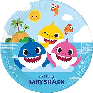 Platos Baby Shark 23cm 8uds