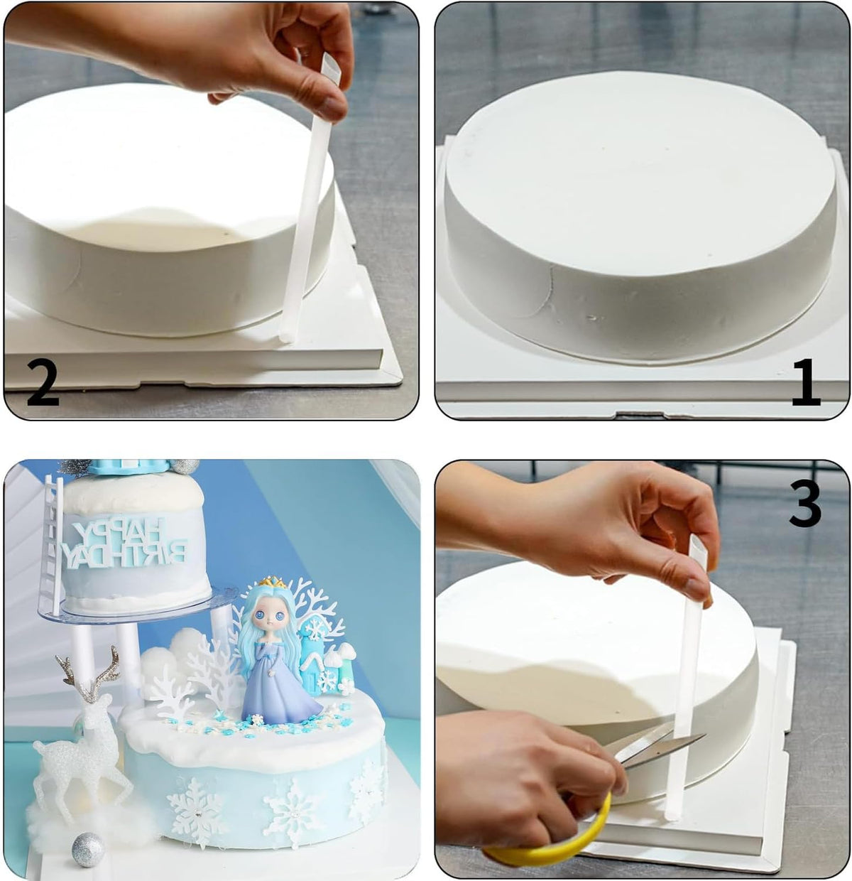Plastic Cake Pillars 30 x 0.7 cm 12 pcs