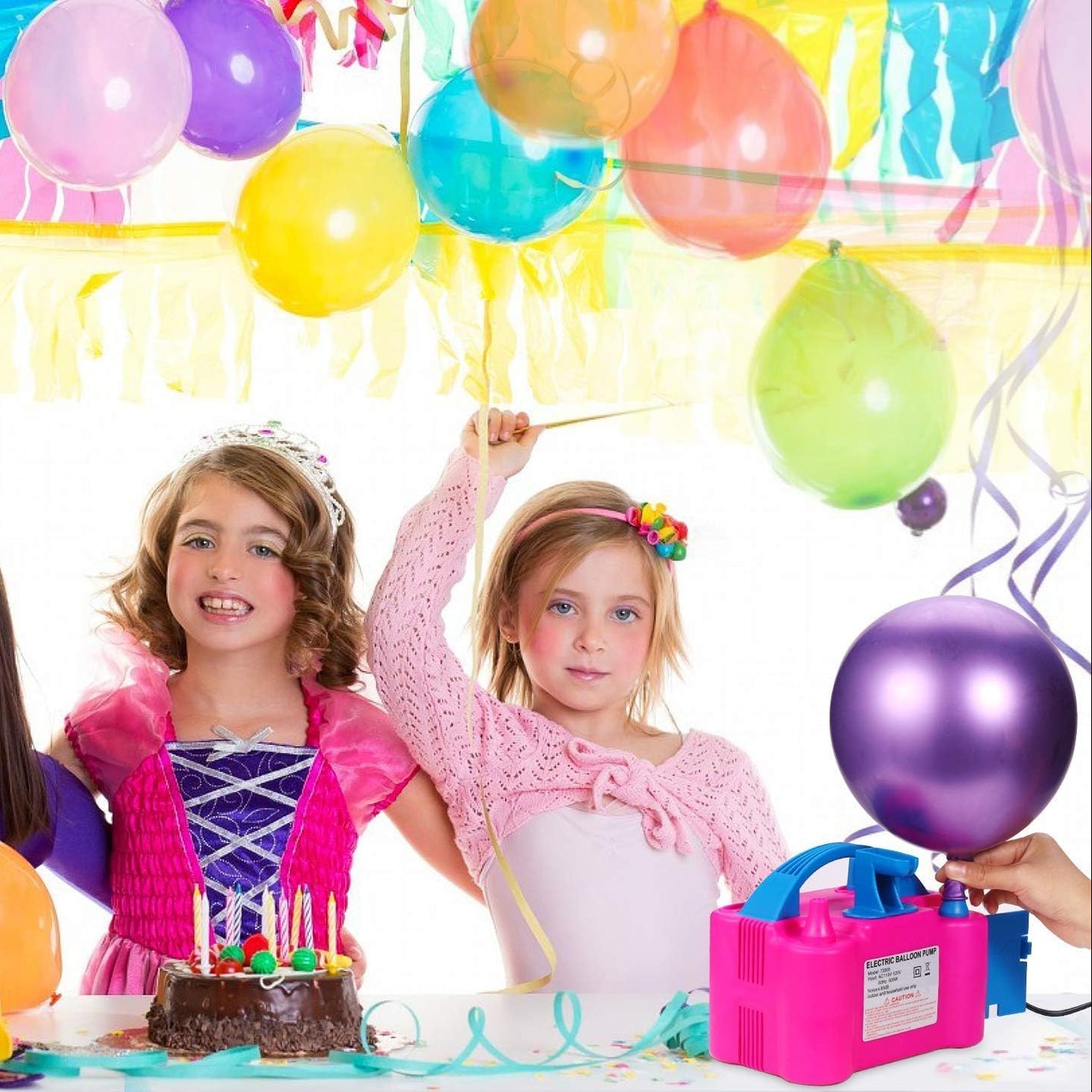 Inflador Eléctrico de Globos Fucsia