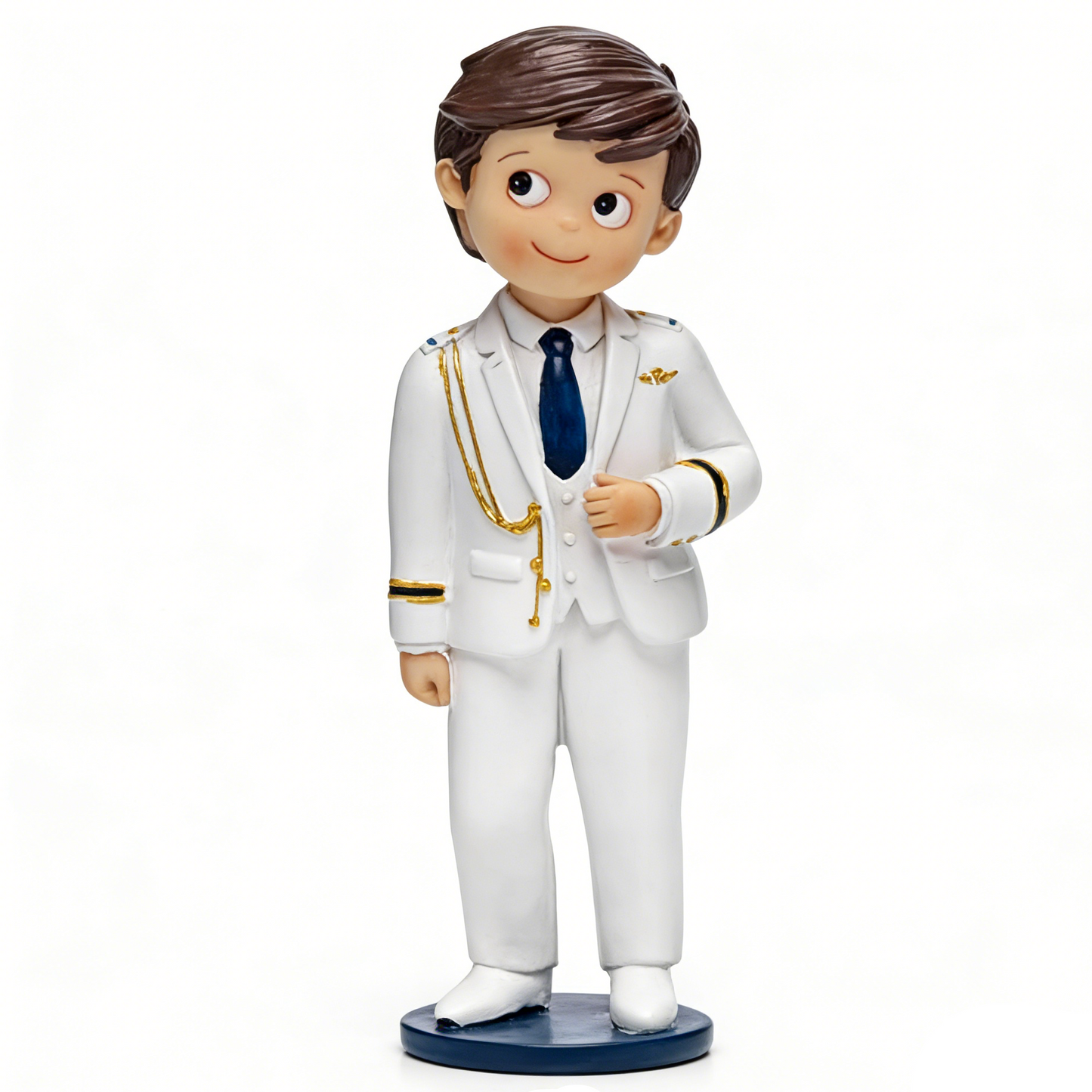 Figura Tarta Niño Comunión traje blanco 17 cm