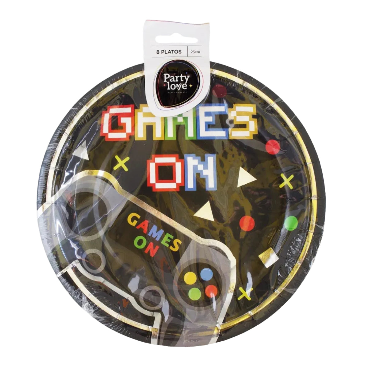 Platos de Cartón Gamer Games On 23 cm 8 uds