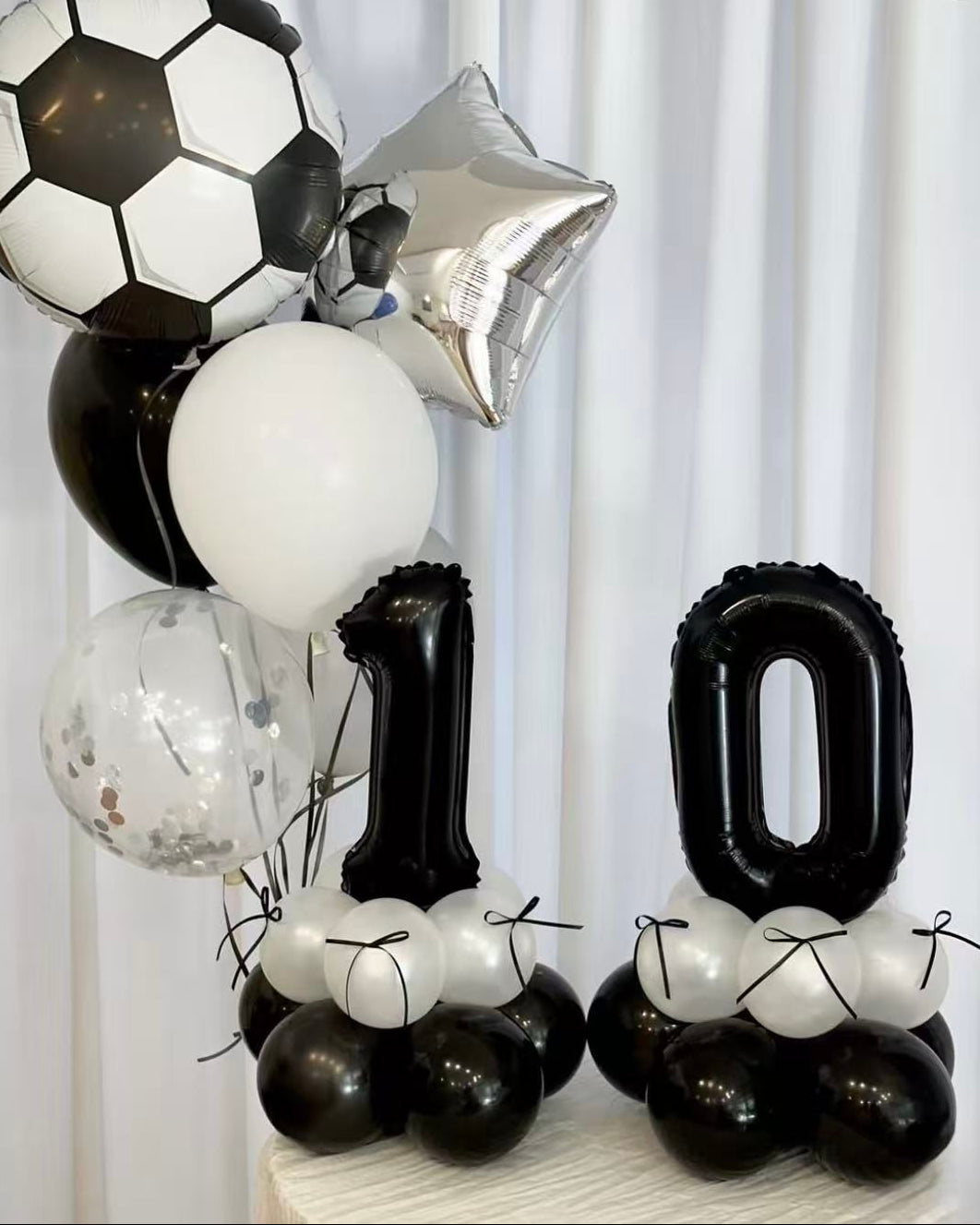 Columna pequeña de globos con números personalizados