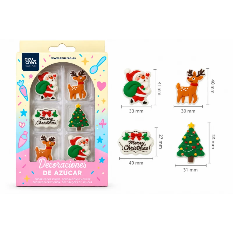 Decoraciones de Azúcar Christmas Magic 8 uds