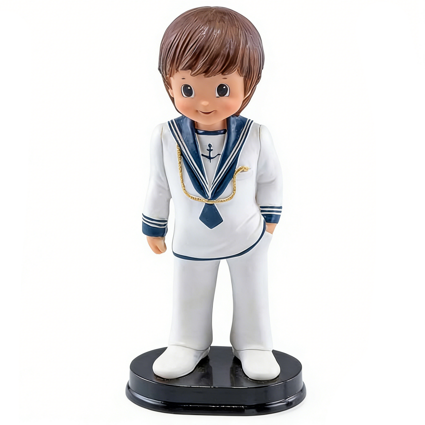 Figura Tarta Niño Comunión Marinero con Cordón Dorado 15 cm