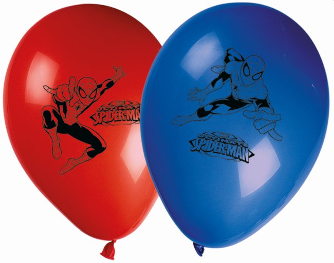 Globos Látex Impresos Ultimate Spiderman Web Warriors 8uds