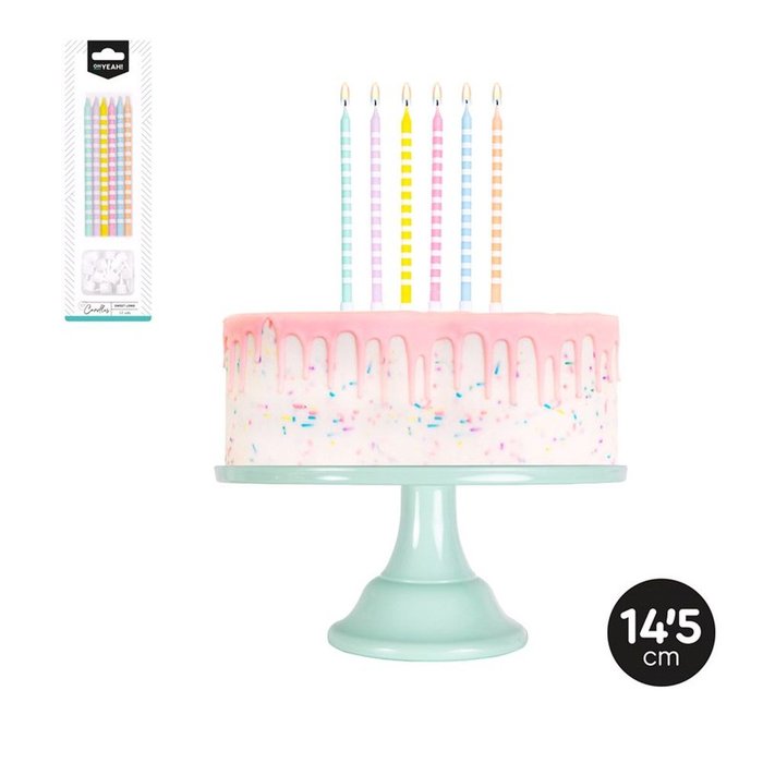 Velas Extralargas Espiral Colores Pastel 12 uds