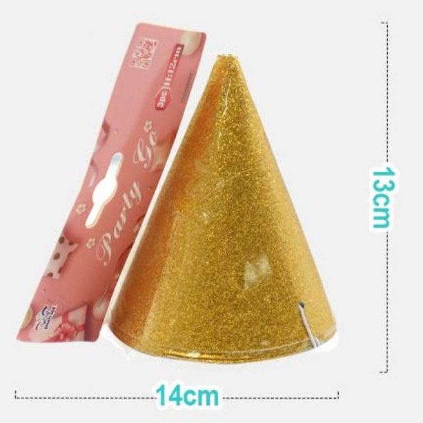 Glitter Birthday Hats 7 x 12 cm 3 pcs