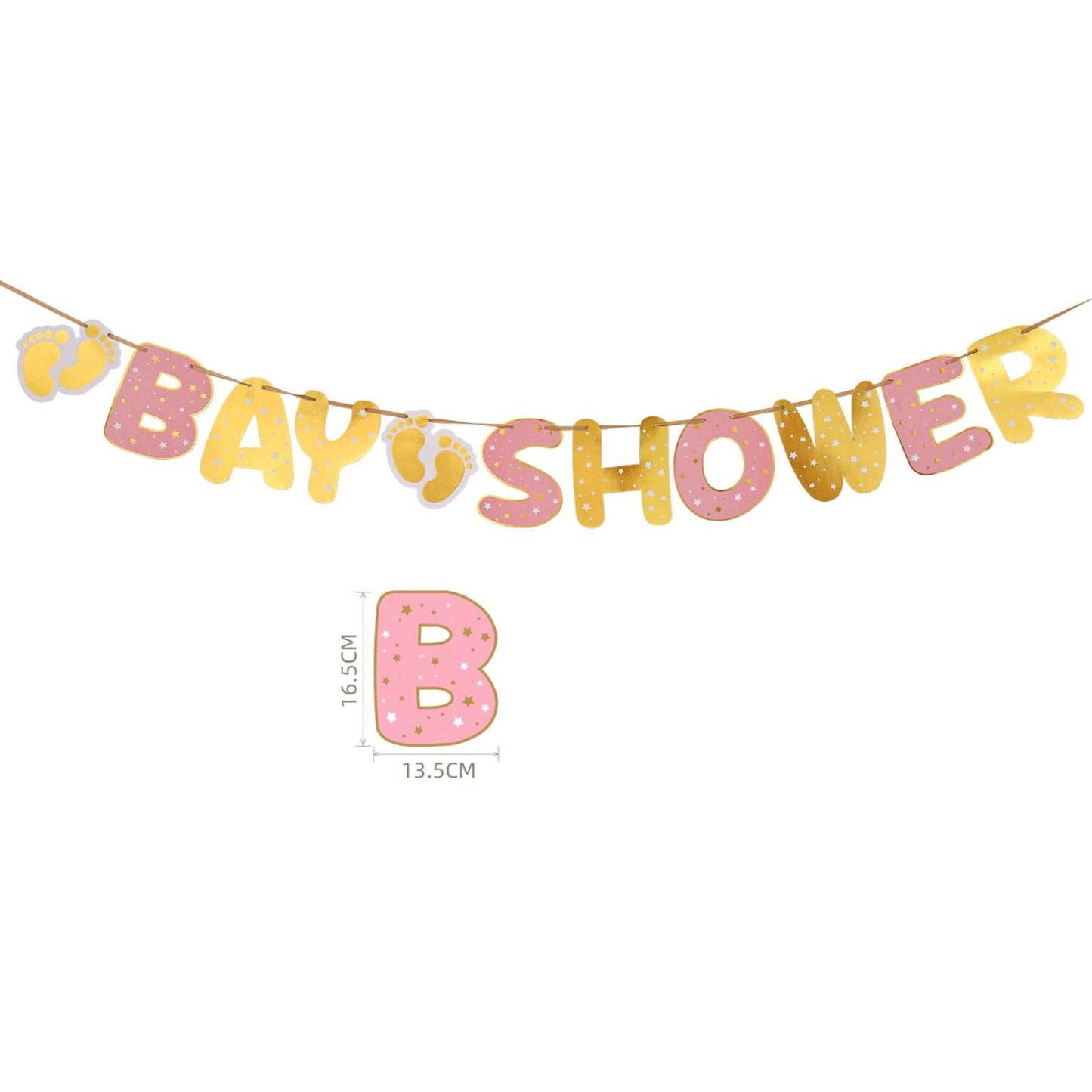 Guirnalda Baby Shower Letras Doradas 3.2m
