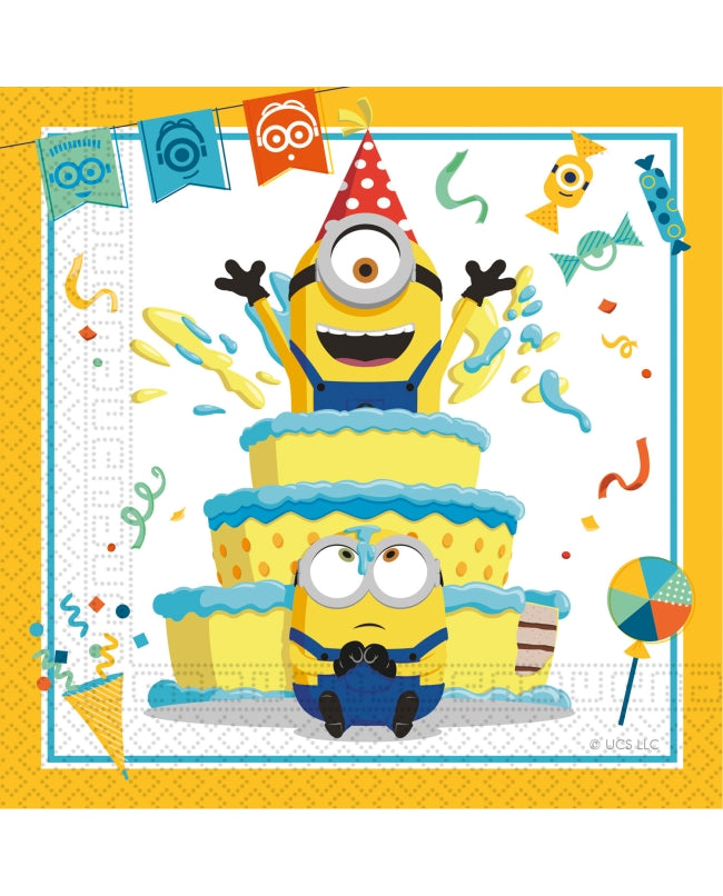Servilletas Papel Minions El Ascenso de Gru 33x33 cm 20 uds