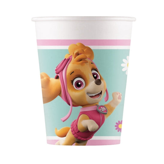 Vasos de Papel Patrulla Canina Rosa 200ml Pack 8 uds
