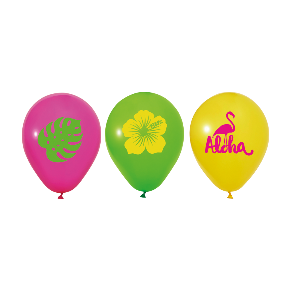 Pack 6 Globos Látex Aloha Hawaii 30cm