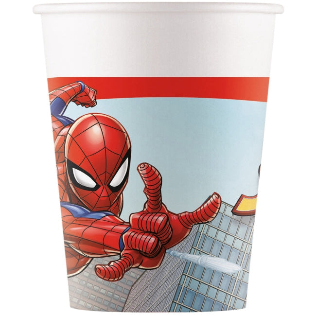 Vasos de Papel Spiderman Crime 200ml Pack 8 uds